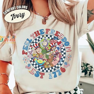 Toy Story Checkered 4th of July shirt, Feel The Freedom, Toy Story USA 250th Anniversary Shirt, Pixar Toy Story 4th of July Shirt 2026 image 5