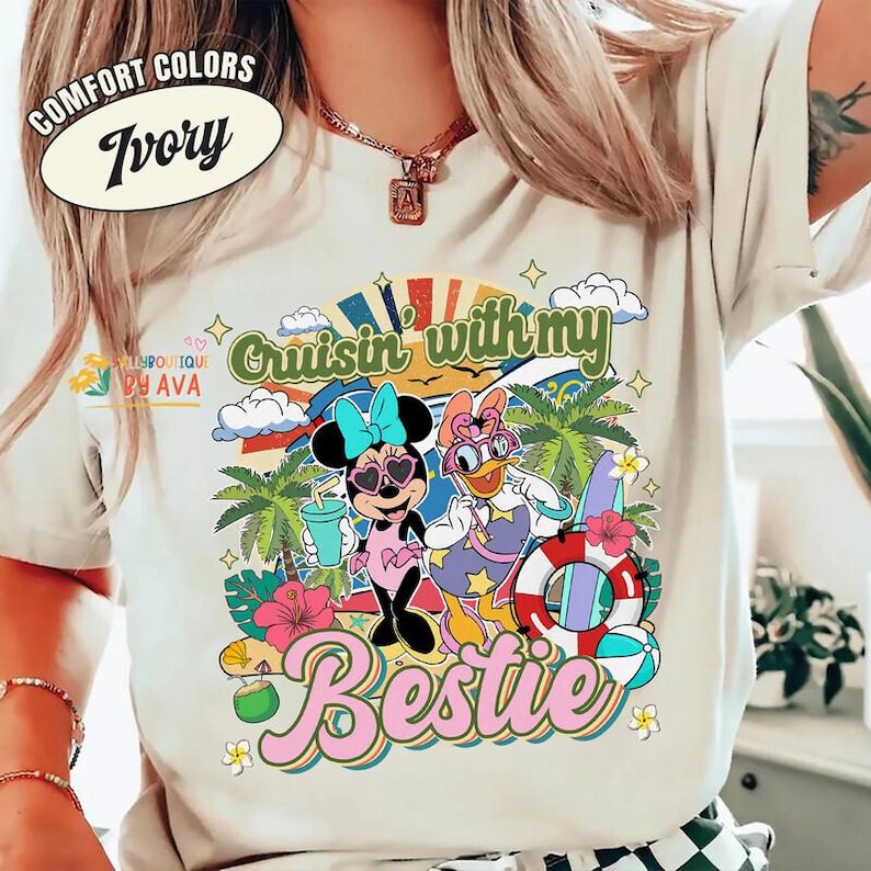 Camiseta de Minnie Daisy de Disneyland para el verano, Crucero con mi mejor amiga, Camiseta del crucero de chicas de Disneyland de verano 2026, Camiseta de mejores amigas, Viaje de chicas con mejores amigas imagen 1
