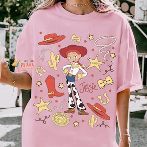 Comfort Colors Jessie And Buzz Lightyear Infinity Love Couples T-Shirt, Pixar Toy Story Land Shirt, Toy Story 5, Disneyland Family Trip 2026 image 5