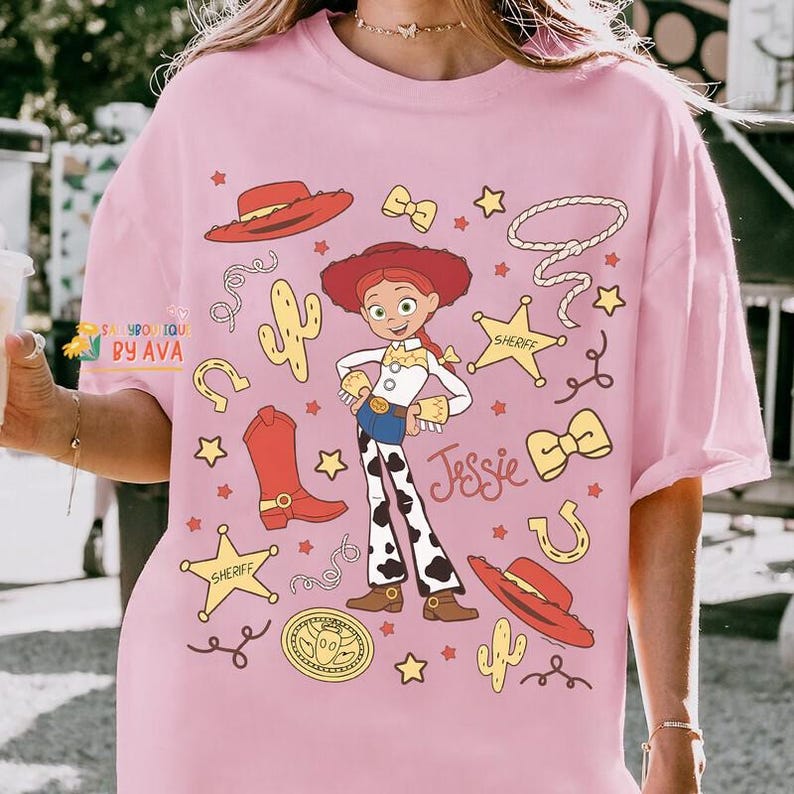 Comfort Colors Jessie And Buzz Lightyear Infinity Love Couples T-Shirt, Pixar Toy Story Land Shirt, Toy Story 5, Disneyland Family Trip 2026 image 5