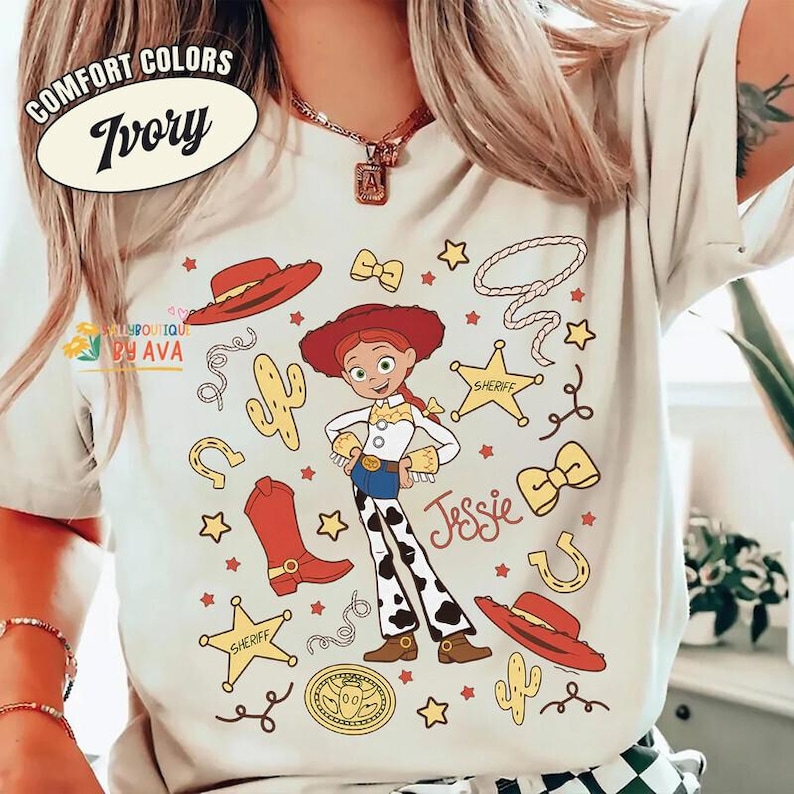 Comfort Colors Jessie And Buzz Lightyear Infinity Love Couples T-Shirt, Pixar Toy Story Land Shirt, Toy Story 5, Disneyland Family Trip 2026 image 3