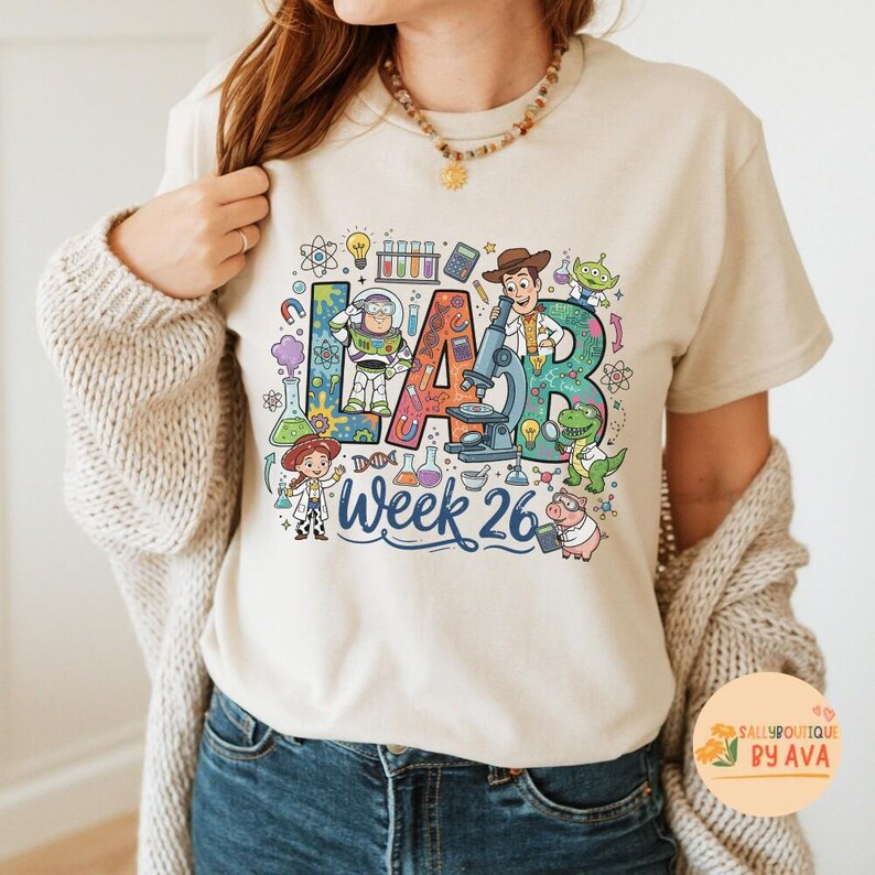Disneyland Toy Story Lab Week 2026 Shirt, Buzz Lightyear Woody Jessie Bo Peep Lab Story, Lab Assistant, Med Lab Team Clinical Laboratory Tee image 4