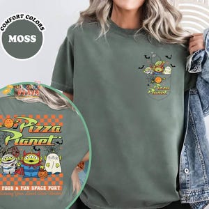 Toy Story Pizza Planet Shirt, Spooky Alien Halloween Tee 2026, Comfort Colors Disneyland Top, Space Port Graphic Shirt image 4