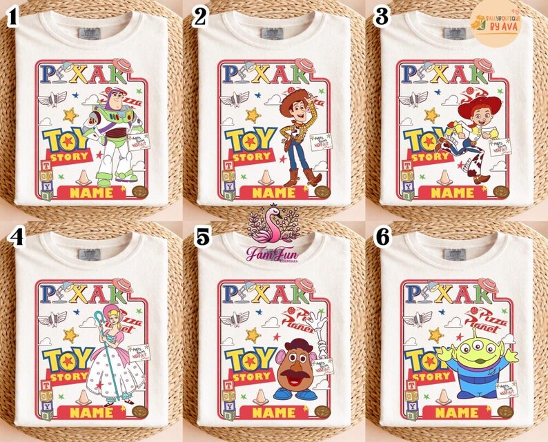 Custom Disneyland Pixar Toy Story 5 All Characters Shirt, Woody Buzz Lightyear Rex Lilypad Shirt, Personalized Group Matching Tee image 2