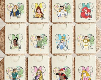 Disneyland Princess and Prince Character Shirt, Disneyland All Characters Shirt, Disneyland Princess Tee, Disneyland Couple Trip Tee