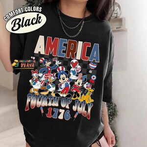 Mickey & Friends Checkered Disneyland Happy 4th of July Shirt, Disneyland Happy 4th of July Shirt, Happy Patriotic Day 1976 Tee Memorial Day afbeelding 2