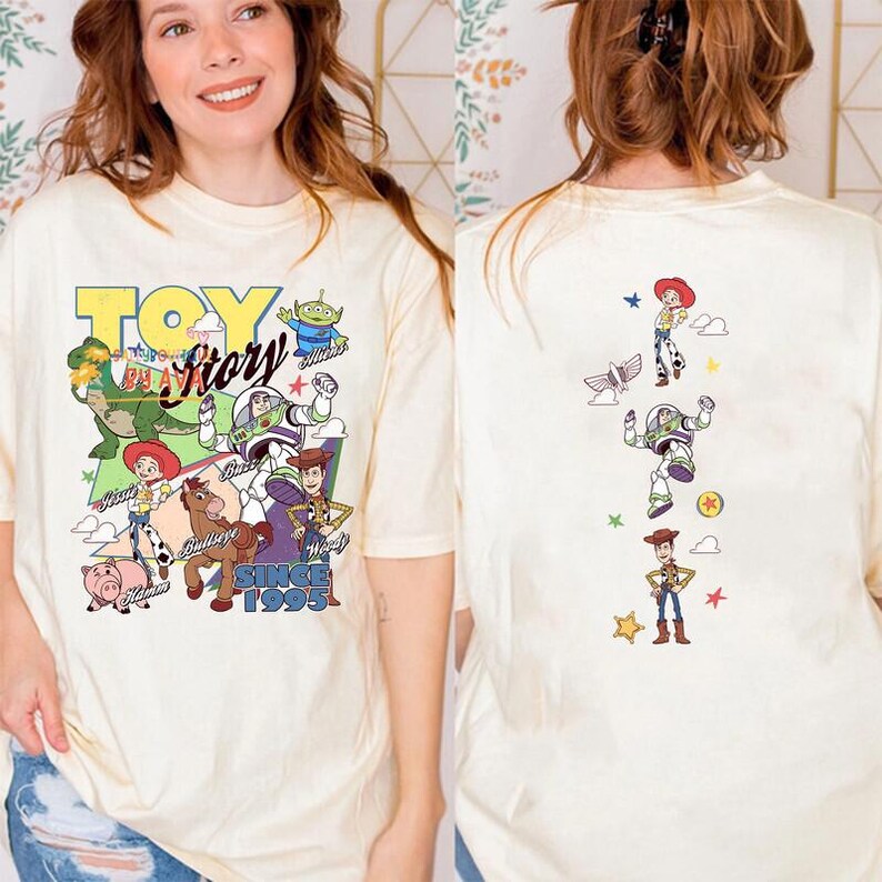 Disneyland Toy Story 1995 Comfort Colors Shirt, Woody Buzz Lightyear Rex Tee, WDW Disneyland Family Vacation 2026 Trip, Pixar Fest Shirt image 3