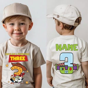 Toy Story You've got a friends who's three, Toy Story Inspired 3rd Birthday Shirt: Sheriff Cowboy Theme for Boys - Infinity and Beyond Party image 3