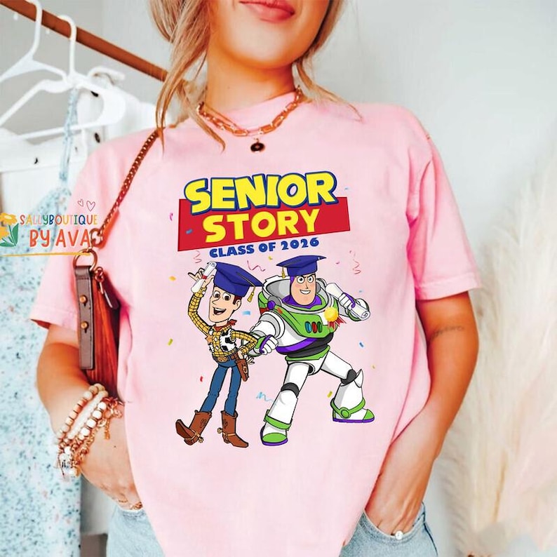 Disneyland Pixar Toy Story To Senior Story Class of 2026 Shirt, Graduation 2026 Family Trip Shirt, Woody Buzz Lightyear, Graduation Senior image 2
