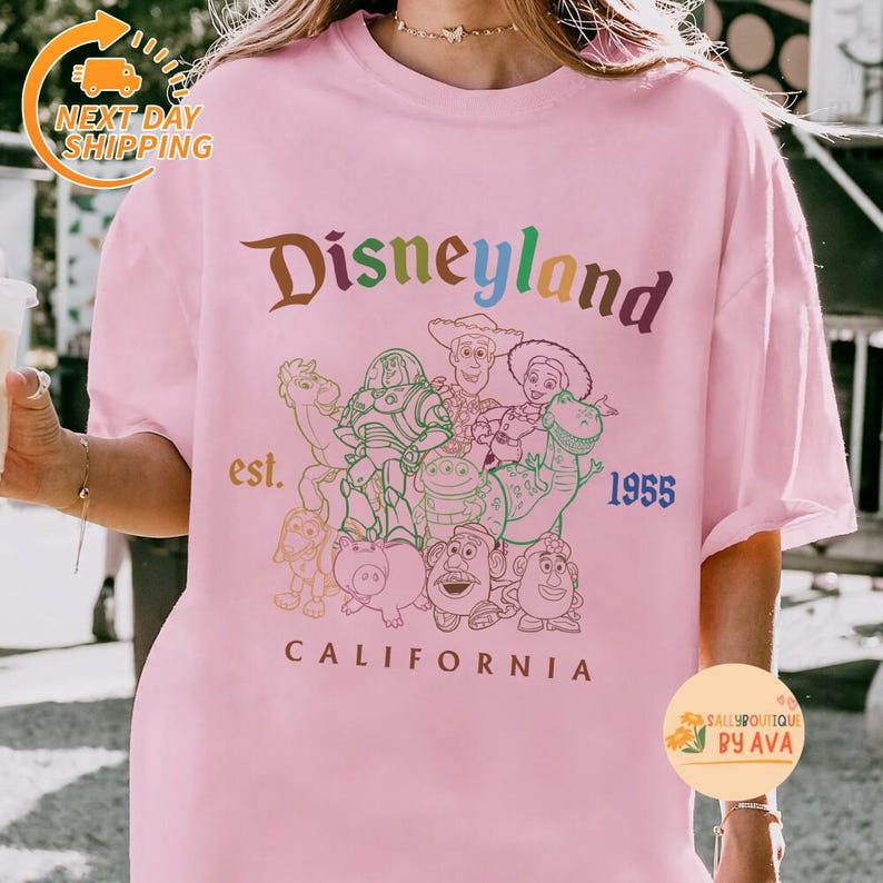 Disneyland Toy Story Est 1955 California Shirt, Disneyland Retro Toy Story Characters Shirt, Woody, Buzz, Jessie, Bo Peep Group Matching Tee image 2
