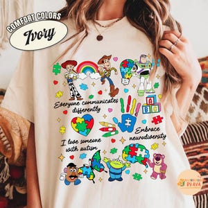Disneyland Toy Story Autism Awareness Tee, Toy Story To Autism and Beyond T-shirt, Puzzle Piece Shirt, Disneyland Family Trip Autism Shirt image 1