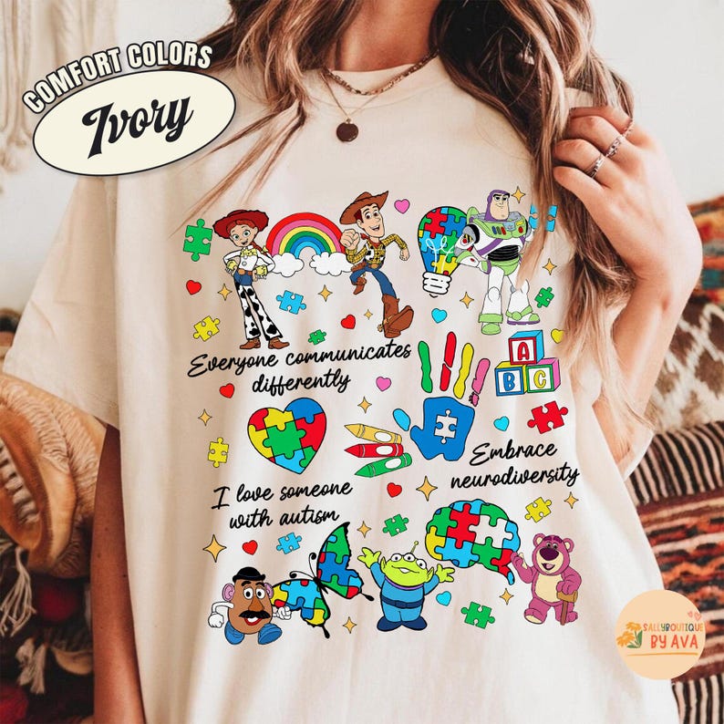 Disneyland Toy Story Autism Awareness Tee, Toy Story To Autism and Beyond T-shirt, Puzzle Piece Shirt, Disneyland Family Trip Autism Shirt image 1