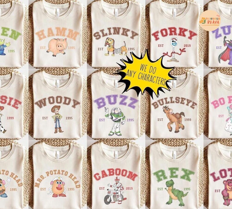 Camiseta retro de Toy Story con colores cómodos, camisetas familiares a juego de Disneyland, camisetas grupales de Disneyland, Toy Story Woody Buzz Jessie Alien Birthday imagen 4