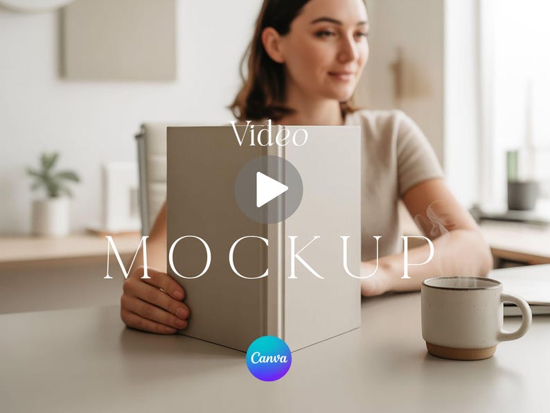 Journal Video Mockup Listing for POD Sellers 10 Second MP4 Template Person Promo Marketing Animated Hardcover Book Product for ETSY Store