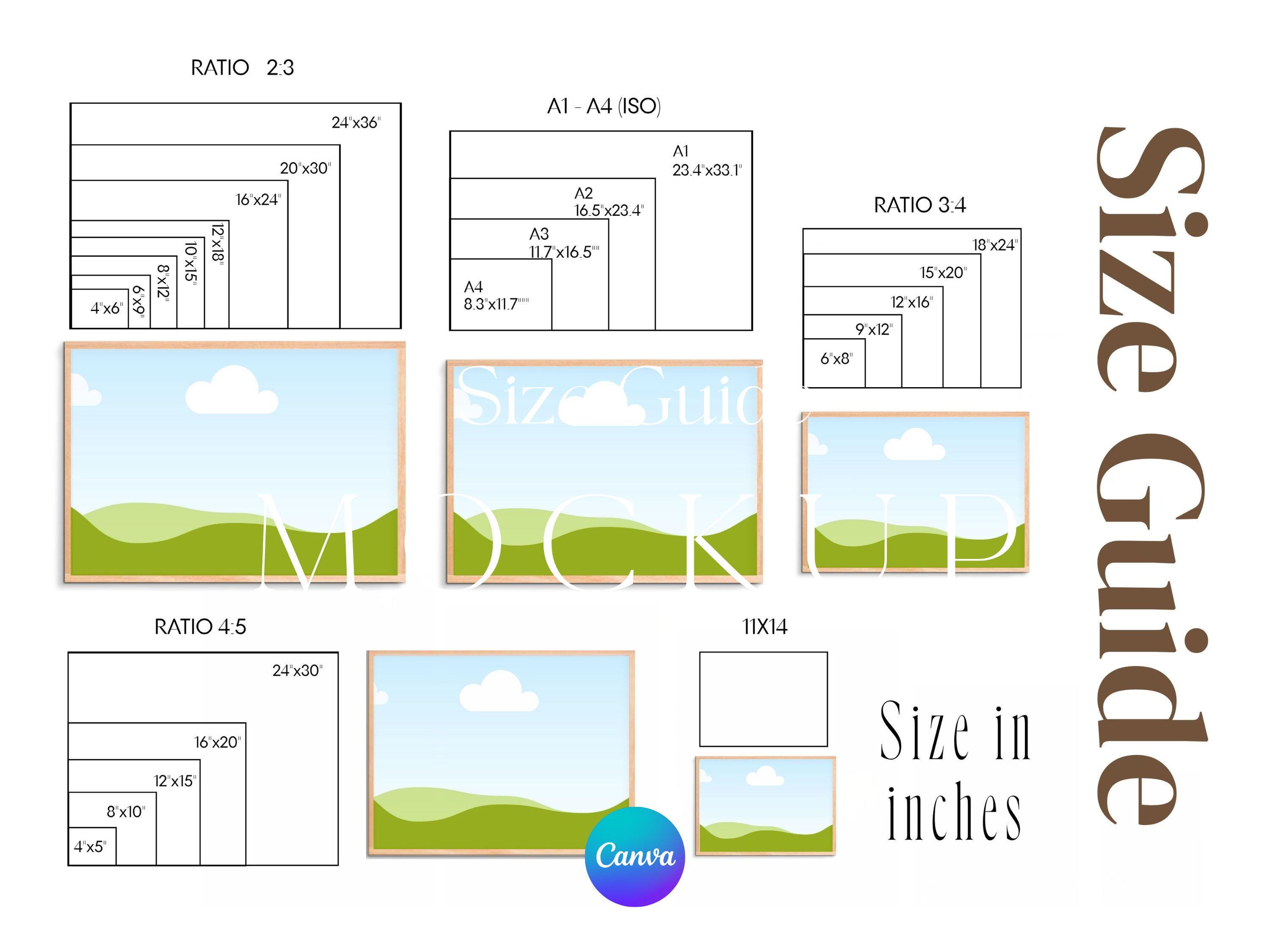 Wall Art Size Chart 11x14 - Etsy Canada
