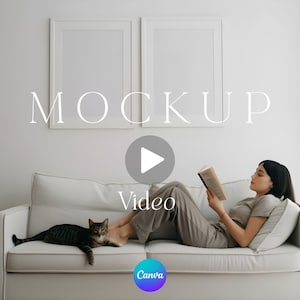2 Frame Video Mockup Drag and Drop with Person Poster Artwork Ratio 2x3 MP4 Animated Editable Template 10 Second ETSY Shop Thumbnail Canva