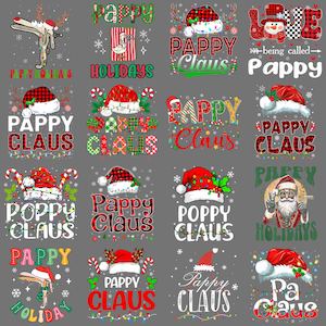 Pappy Claus PNG – Funny Grandpa Santa Christmas Holiday Humor Clipart, Sublimation Digital Download