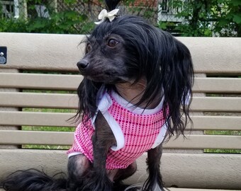 Pink Dog Shirt | Hologram Tank Top | Pink Top | Dog Shirt | Female dog tops | Summer Dog Clothes - RLT171