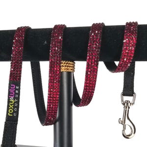Swarovski Crystal Birthstone Dog Leash in Nylon: 1/2 inch wide x 4 feet long.