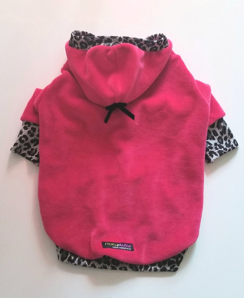 Pink Hoodie Pink Dog Hoodie Pink Sweater Dog Sweater Leopard Sweater Pink Pet Clothes Velvet Hoodie RLH87 zdjęcie 1