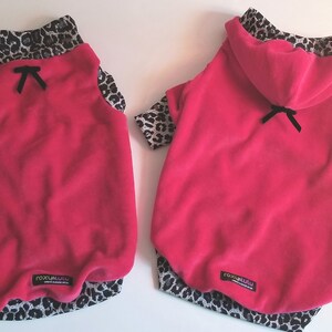 Pink Hoodie Pink Dog Hoodie Pink Sweater Dog Sweater Leopard Sweater Pink Pet Clothes Velvet Hoodie RLH87 zdjęcie 8