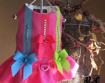 Pink Voltage Dog Harness Dress