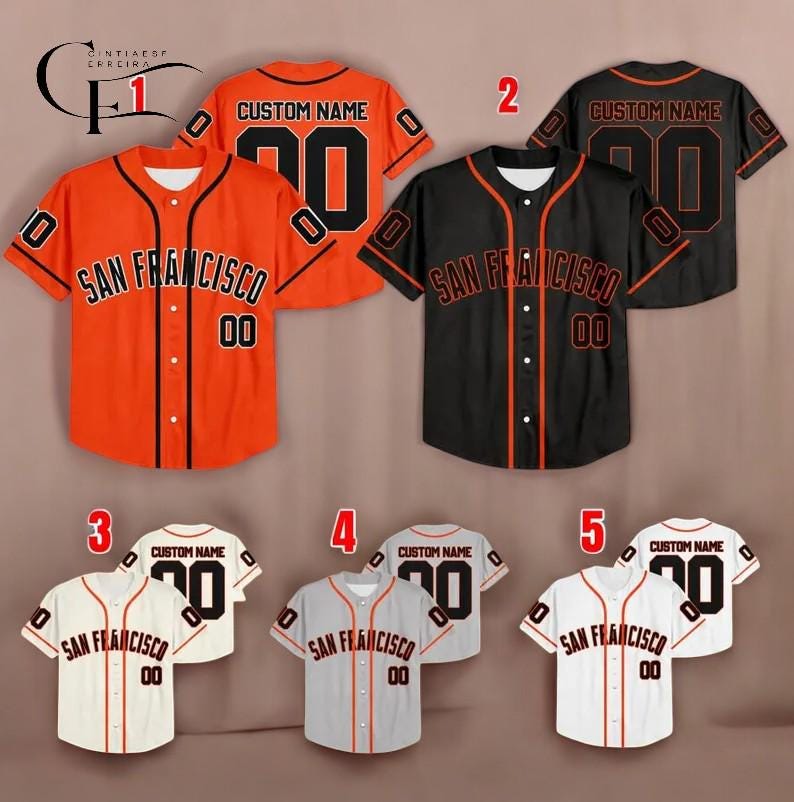 Discover Customized San Francisco Baseball Jersey, Personalized Name and Number Jersey, San Francisco Game Day Baseball Shirt