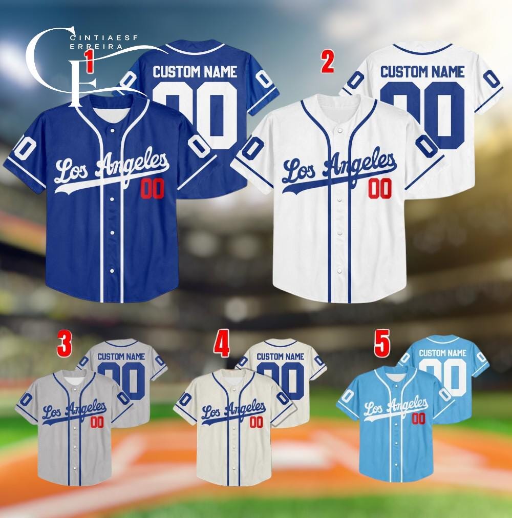 Discover Personalized Los Angeles Baseball Team Jersey  Custom Name & Number Jersey, Fan Baseball Shirt, Gift for Baseball Lovers