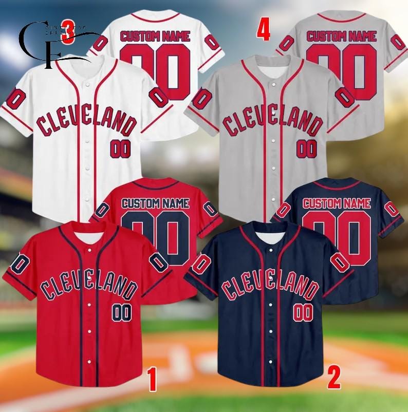 Discover Customized Cleveland Baseball Jersey, Personalized Name and Number Jersey, Cleveland Fans Game Day Baseball Shirt