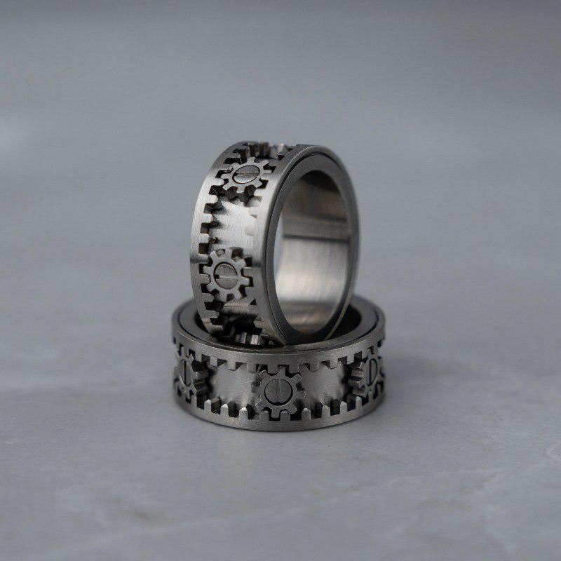 Gear Rider Ring Mens Steel Gear Rings - Etsy