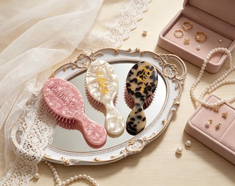 Personalized Mini Hair Brush, Custom Name Bridesmaid Proposal Gift