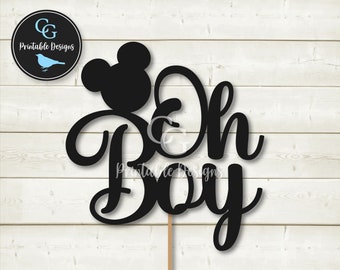 DIY Mickey Baby Shower Cake Topper or Iron On Decal - SVG Cut Files