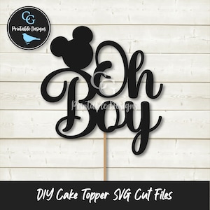DIY Mickey Baby Shower Cake Topper o Iron On Decal - SVG Cut Files