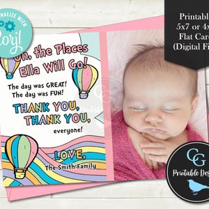 Cartão de agradecimento DIY - Arco-íris pastel - Formatura, aniversário, chá de bebê - Design para o mesmo dia e download via Corjl