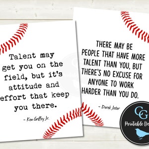 Baseball Decor - Inspirational Quotes - Ken Griffey Jr. and Derek Jeter - Printable Sports Wall Art - 16x20 (8x10) - YOU PRINT