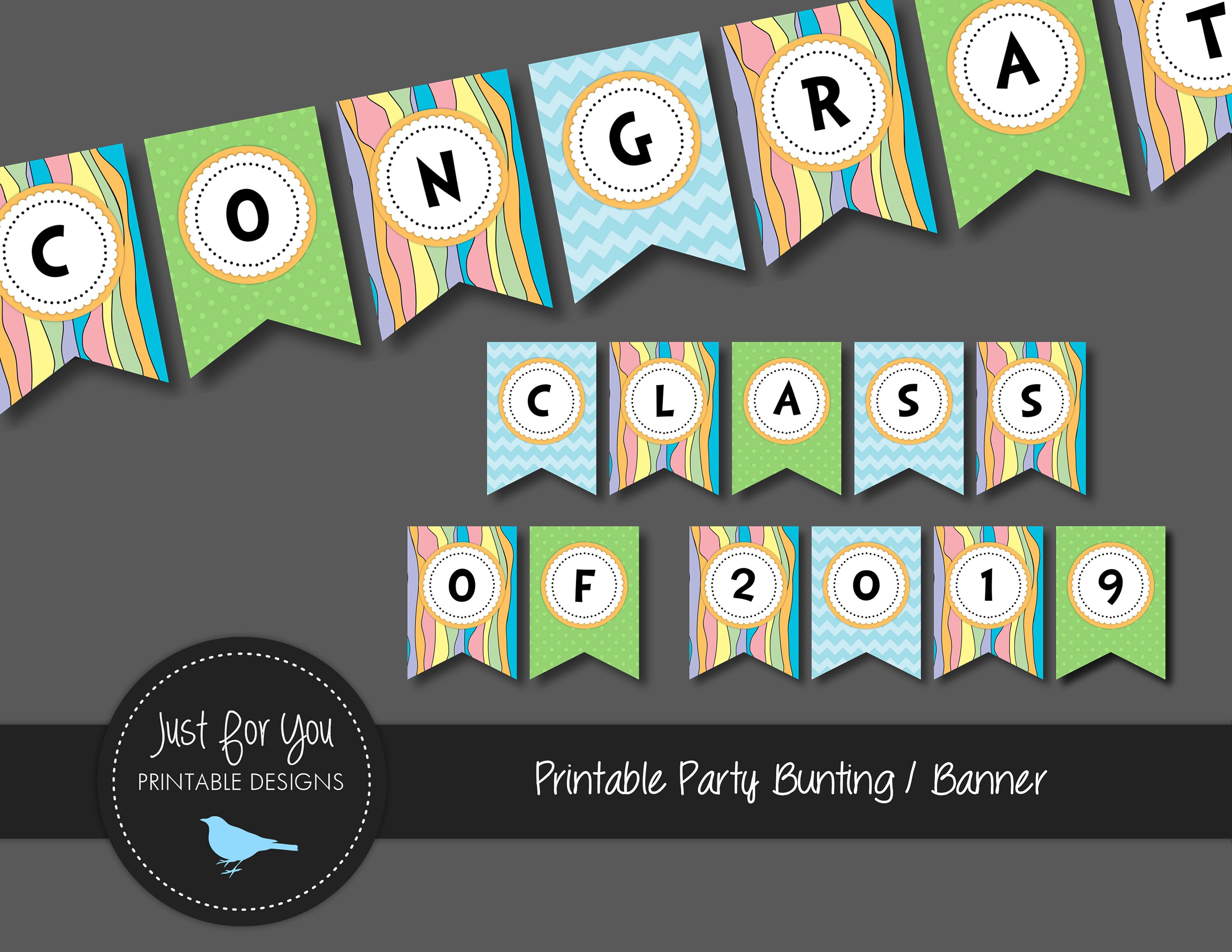 graduation bunting banner congratulations class of 2019 etsy printable congratulations banner