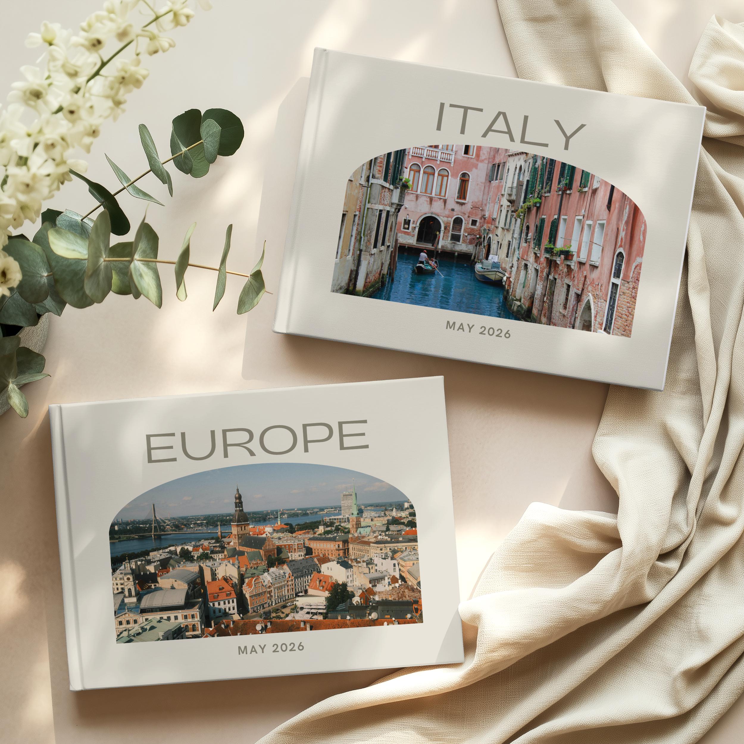 Photo Book Customizable Custom Hardcover Travel Photo Book, Personalized Vacation Album ...