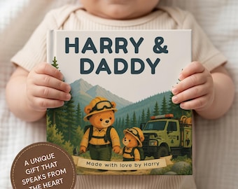 Livre cadeau pour papa pompier forestier, souvenir précieux d'un papa pompier, cadeau personnalisé pour papa, livre pour papa, histoire du soir personnalisée