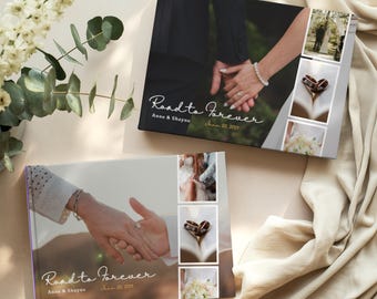 Livre photo de mariage personnalisé, album photo relié pour couples, cadeau d'anniversaire