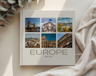 Livre photo de voyage à couverture rigide personnalisé - Album de vacances souvenir d'aventure - Journal de souvenirs de voyage