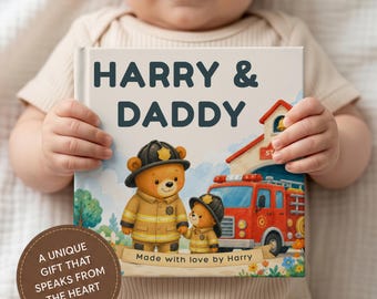 Firefighter Dad Book, Father's Day Gift From Child, Daddy Keepsake Story, Fireman Father Gift, Custom Dad Book