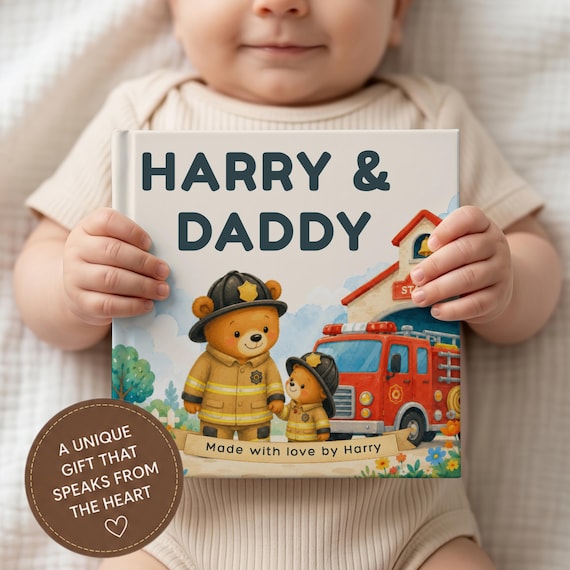 Firefighter Dad Book, Father's Day Gift From Child, Daddy Keepsake Story, Fireman Father Gift, Custom Dad Book