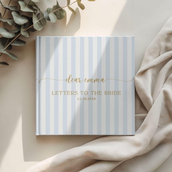 Letters to the Bride Book Personalized Bridal Shower Keepsake, Custom Wedding Guest Book Bride to Be Gift Custom Photo Book