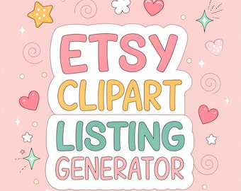 Clipart Listing Generator for Etsy Automation, Auto Mockups Maker, AI Listing Creator, Pinterest Auto Pins Workflow, Full Custom Store Setup