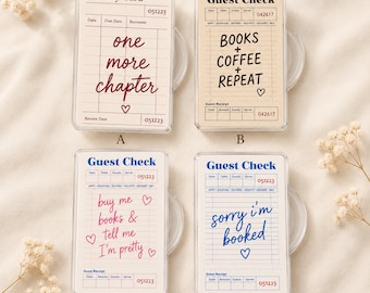 Bookish Library Card Guest Check Phone Grip, Reader Gift (MagSafe)