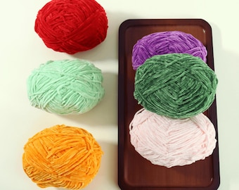 Hilo de chenilla suave de 2 mm - Hilo afelpado para muñecas de ganchillo, hilo para tejer DIY, 41 colores de hilo