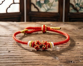 Red String Adjustable Bracelet, Handmade Lucky Knot Bracelet, Friendship Gift, Protection Jewelry, Minimalist Boho Bracelet for Women Men
