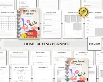 Planificador de compra de vivienda, organizador inmobiliario (planificador digital imprimible)