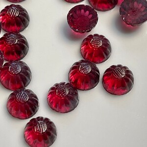 Vintage Czech Red Glass Cabochons 20pcs