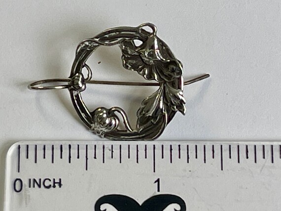 French Art Nouveau Sterling Silver Repousse Earri… - image 6